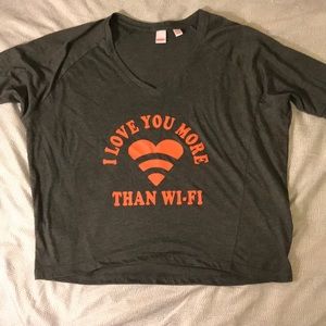 Bongo “I love you more than WiFi” tee.